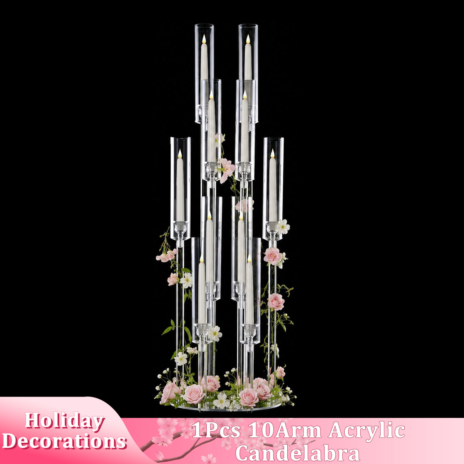 Centerpiece Stick - Напольный акриловый канделябр на 10 свечей,